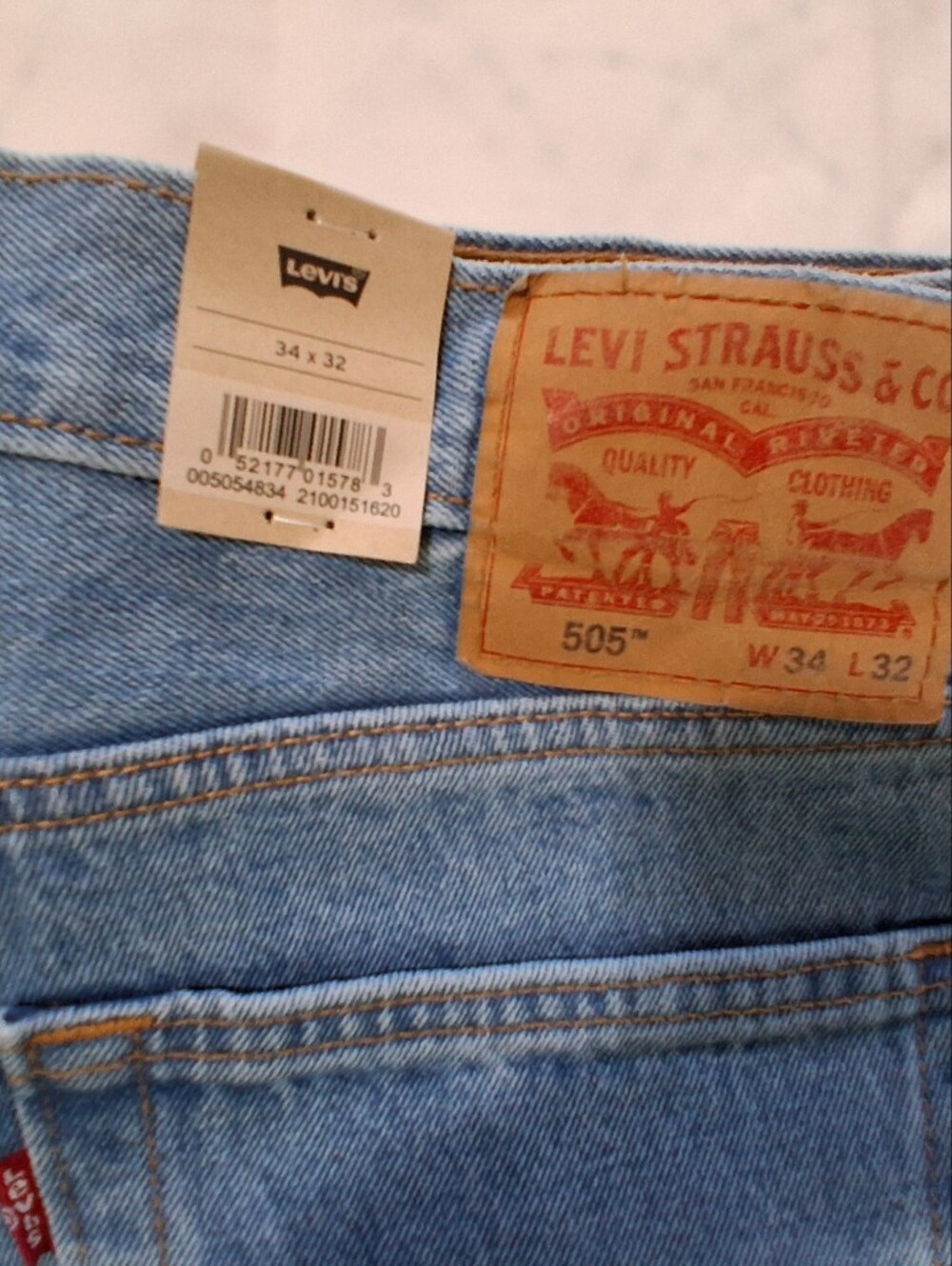 Levi's 505 Reg Fit Jean's Men Size 34x32 Straight Leg NWT